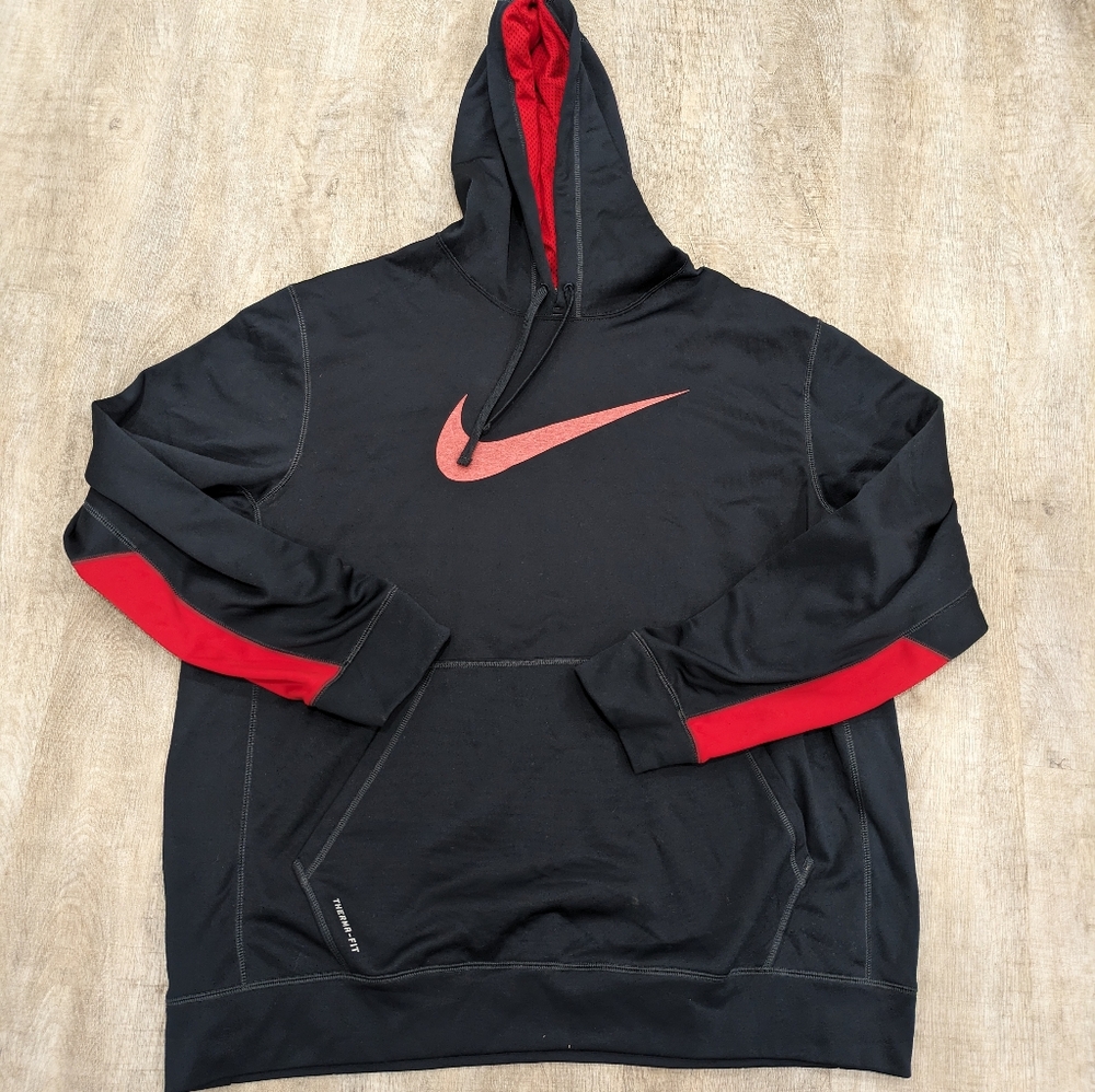 Nike Therma Fit Black & Red Sweatshirt Size XXL